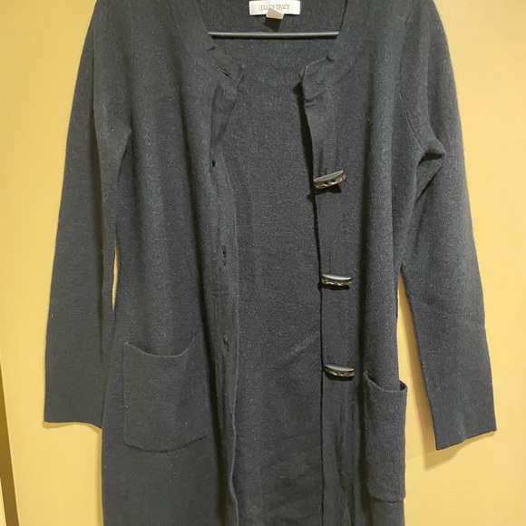 Ellen Tracy Black Cardigan with Toggle Details - Picture 2 of 5